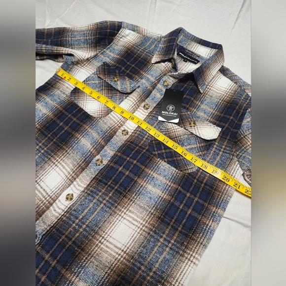 Molokai Surf Co. Long Sleeve Button Up Flannel Plaid Shirt - Size Small - Picture 9 of 12